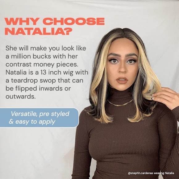 13” Natalia Synthetic Wig, Brand New, Never Worn - Picture 2 of 2